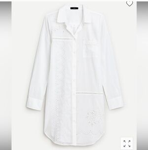 J. Crew Viole Eyelet Cotton Beach Shirt Size Small